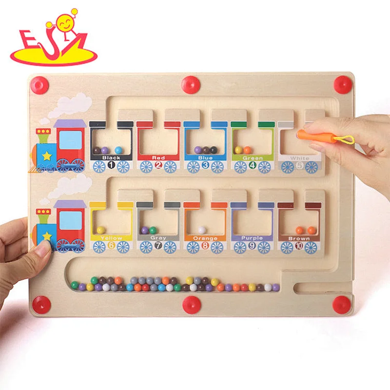 Customize Educational Garbage Sorting Wooden Magnetic Maze Board For Kids W11H120